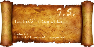 Tallián Sarolta névjegykártya