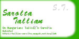 sarolta tallian business card